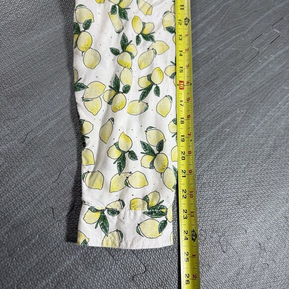 Beachlunchlounge Button Up Shirt Womens XL Yellow Green Lemon Citrus - Picture 7 of 7